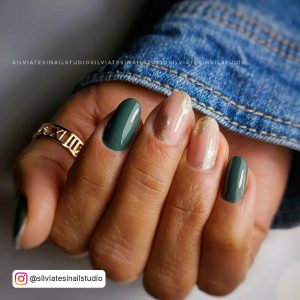 Army Green Marble Nails