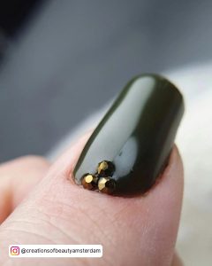 Army Green Nails Short