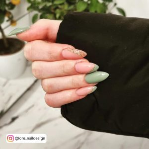Army Green Ombre Nails