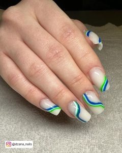 Baby Blue And Lime Green Nails