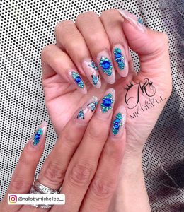 Baby Blue Butterfly Nails