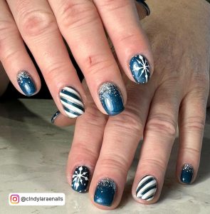Baby Blue Christmas Nails
