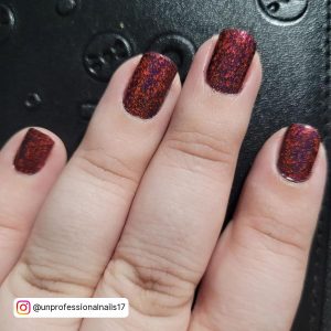Black And Dark Red Nails