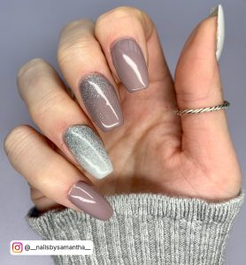 Black And Grey Ombre Coffin Nails