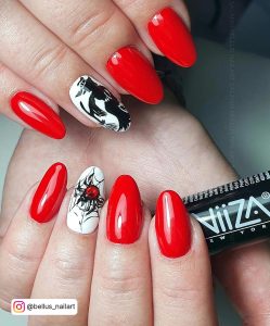 Black And Red Halloween Nails