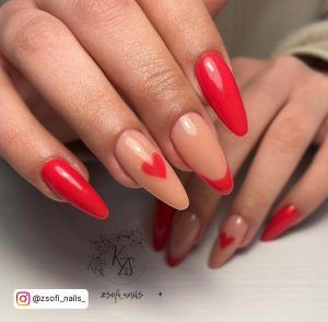 Black And Red Long Nails