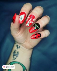 Black And Red Nails Halloween
