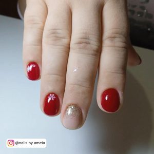 Black And Red Short Nails