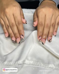 Black Nail Designs Simple With Swirls
