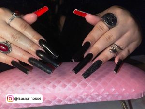 Black Red Bottoms Nails