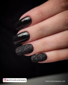 Black Sparkle Nails