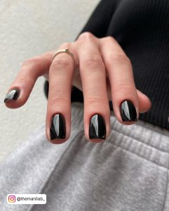 Black Square Nail Designs For A Gothic Look