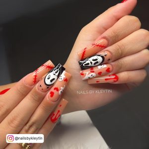 Blood Red Halloween Nails