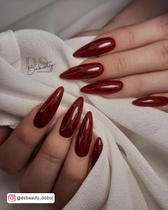 Blood Red Stiletto Nails