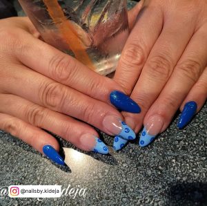 Blue Acrylic Nails Almond