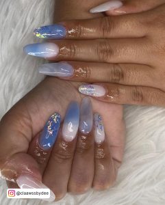 Blue Almond Acrylic Nails