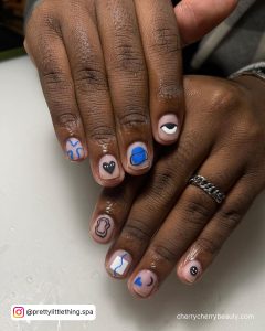 Blue And Black Nail Ideas For Short Nails