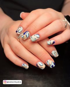 Blue And Gold Nail Art Designs