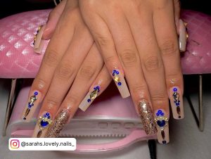 Blue And Gold Nail Ideas