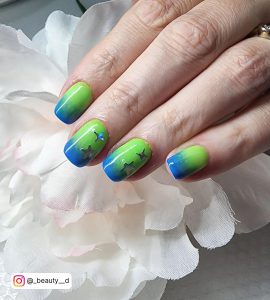 Blue And Green Christmas Nails