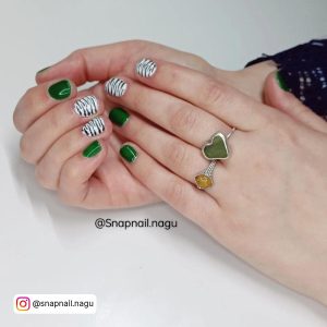 Blue And Green Gel Nails