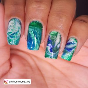 Blue And Green Ombre Nails