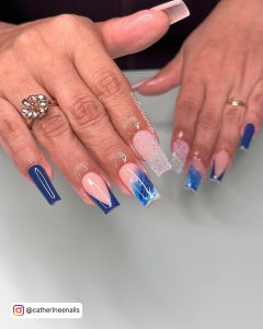 Blue And Marble Nails
