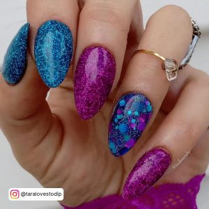 Blue And Purple Acrylic Nails