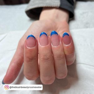 Blue And Purple French Tip Nails