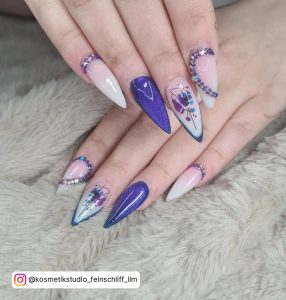 Blue And Purple Nail Art