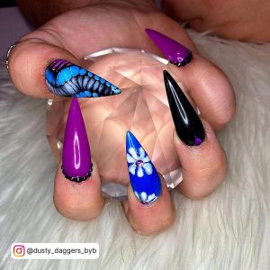 Blue And Purple Nails Designs