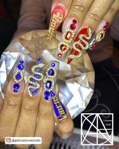 Blue And Red Nail Ideas For Birthday