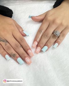 Blue And Silver Christmas Nail Designs