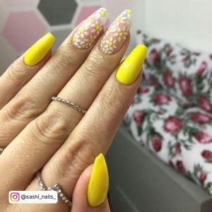Blue And Yellow Coffin Nails