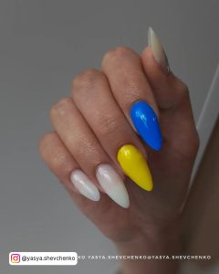 Blue And Yellow Gel Nails
