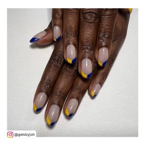 Blue And Yellow Nail Art Designs