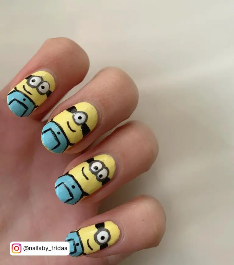 Blue And Yellow Nail Designs