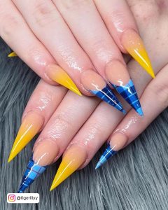 Blue And Yellow Nails 2021