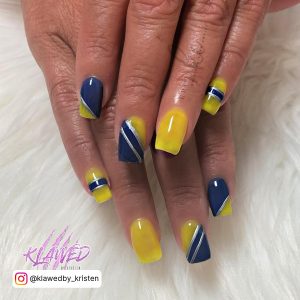 Blue And Yellow Nails Pastel