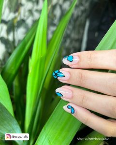 Blue Butterfly Acrylic Nails