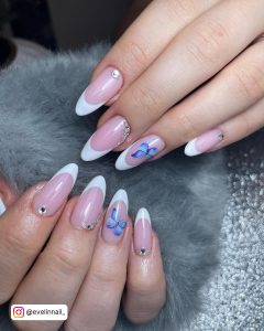 Blue Butterfly Gel Nails