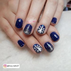 Blue Christmas Nail Art