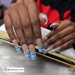 Blue French Tip Nail Ideas