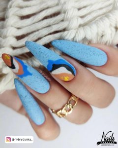 Blue Long Nails Design