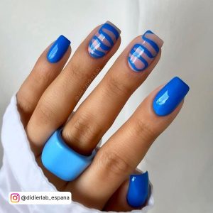 Blue Nail Art Designs With Swirls
