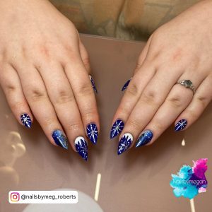 Blue Nail Designs For Christmas