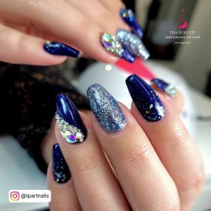 Blue Nail Designs With Glitter