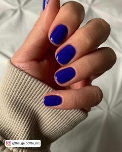 Blue Nails In Short Length