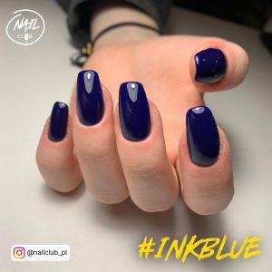 Blue Prom Nails In Dark Shade