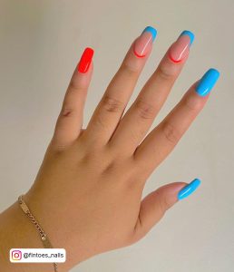 Blue Sky Nails In Square Shape